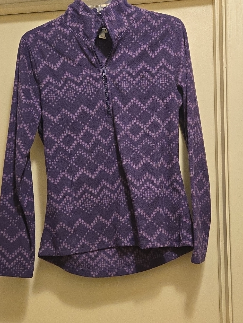 Old Navy Purple Patterned Quarter-Zip Pullover